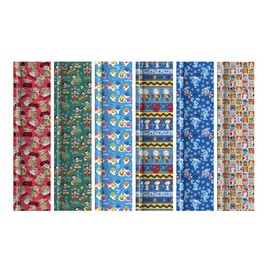 TDST Nostalgic Christmas Wrapping Paper, 40-in. x 20-ft. Rolls Double Mega Bundle with Name Tags, Bows, and Bonus Cutter