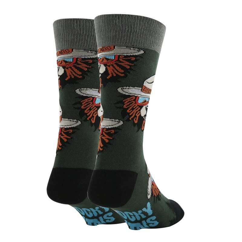ooohyeah Men’s Funny Rocky Mountain Crew Socks, Crazy Novelty Cotton