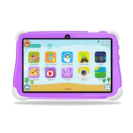 Kids Tablet 7-inch Android 10 4GB+64GB 1960*1080 High-Clear Screen Learning Tablet Safe Protective Design 5000mAh Large Capacity Battery Parental Control Rich Preloaded Apps Tablet for Kids