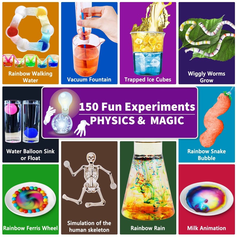 UNGLINGA 150 Experiments Science Kits for Kids Boys Girls, S.T.E.M