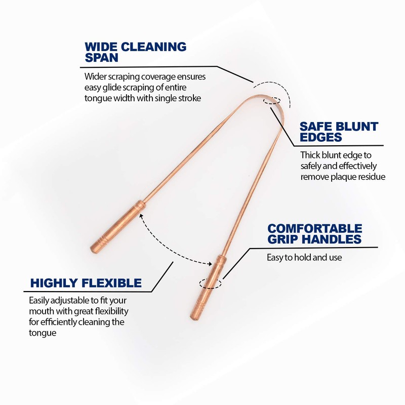 PURE EARTH essentials Copper Tongue Scraper for Adults - Oral