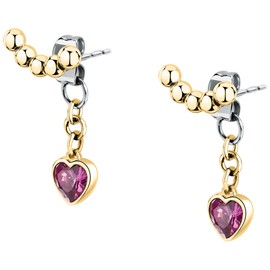 MORELLATO Women's Steel Earrings with Heart Emily in Paris Talismani Collection Gift Ideas Girlfriend, Alloy Steel, Cubic Zirconia