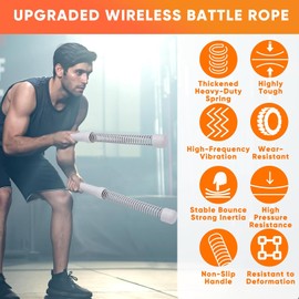 Cuerdas de Entrenamiento sin Nudos (Pack de 2), Cuerdas de Batalla Port?tiles para Desarrollar Fuerza, Hiit y Entrenamiento Aer?bico de Bajo Impacto para Hombres y Mujeres, Equipo de Ejercicio