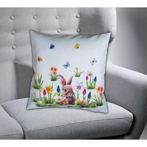texpot Cushion cover 40 x 40 cm with print rabbit