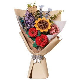 ROWOOD 3D Puzzle DIY Wooden Flower Bouquet, Artificial Flowers Model Kits to be Assembled, Craft Set for Adults, Best Home Décor and Valentine Toy Gift Kit