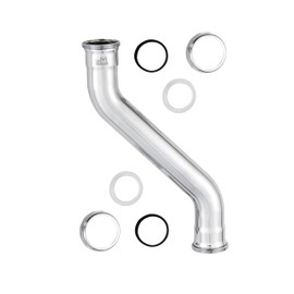 ZM 1-1/2 in. x 12 in. Brass Double Offset for Tubular Drain Applications, 22GA, Chrome Plated