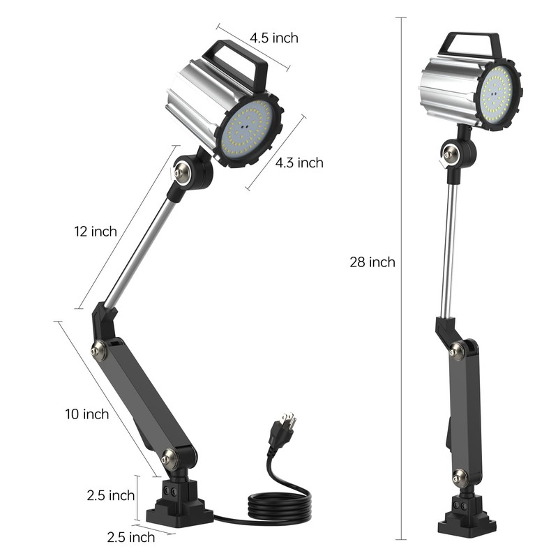 Cangzhoucl Wood Lathe Light, 18W Swing arm Machine Work Light,