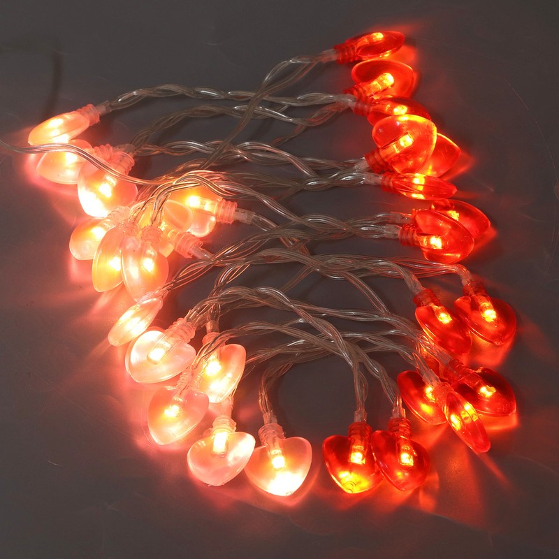 Red Heart Fairy Lights Romantic Battery Powered Love String Lights