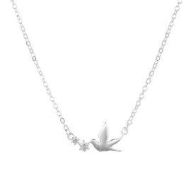 ZARD Delicate Dove Charm Pendant Necklace in 925 Sterling Silver