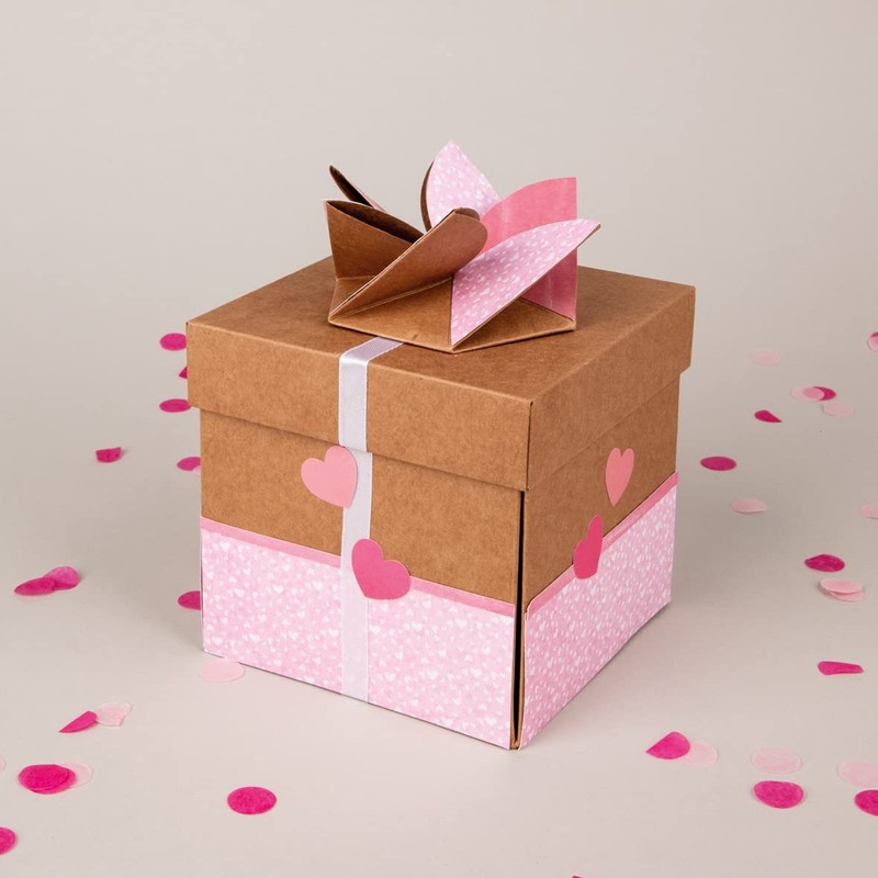 Rayher Craft Set Explosion Box, Kraft Paper Surprise Box, 12