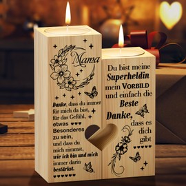 PRSTENLY Geschenke für Mama, Kerzenständer Mit Spruch für Den Beste Mama Geschenk, Geburtstagsgeschenk Mama, Mutter Geschenk zum Muttertag Geburtstag