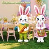 BoGlowHaven 2pcs Easter Yard Signs with Stakes, Cute Bunny Easter