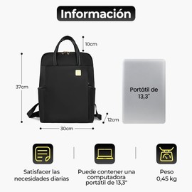 Mochila para Laptop para Mujeres, Bolsas de tela Oxford, Mochilas de moda con Múltiples Compartimentos para Trabajo y Descanso