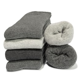 Occulto Men's Warm Winter Socks Pack of 6 (Model: Bille), Grey Mix