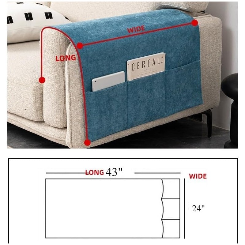 CEYISZHU Thick Chenille Armrest Covers Set of 2 for Armchair
