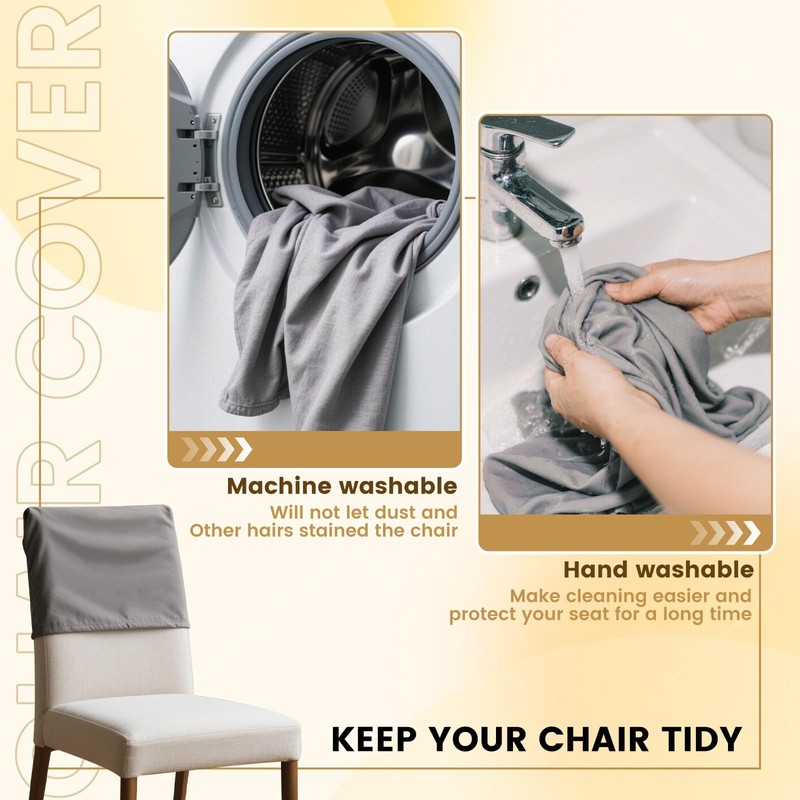 4Pcs Dining Chair Back Covers Elastic Polyester Chair Back Protective