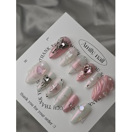 Metallic Pink [Handmade Nail Tips] Emily Nail - Short Square / 쇠맛핑크 [수제네일팁] 에밀리네일 - 숏스퀘어