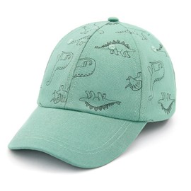 POMIJIAN Toddler Baseball Hat Baby Boy Sun Hat Cotton Baseball Cap UV Protection Girls Outdoor Park Hats for Kids (US, Age, 0 Months, 12 Months, Green)