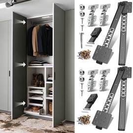 Lipshome Pocket Door Slide, Cabinet Pocket Door Slide, Pivot Door Slide Hardware Inset,Cabinet Pocket Door Hardware Kit Fit for Inset Door, Cabinet Door(16in, Pieces, 4)