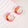 Colorful Chunky Hoop Earrings for Women Gold Plated Statement Summer