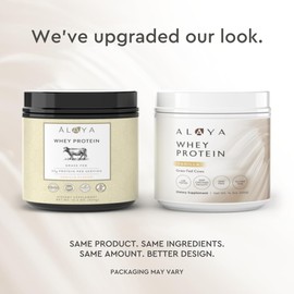 Alaya Naturals Alaya Naturals - Grass Fed Whey Protein Powder - Vanilla Flavor, All Natural, Hormone Free - 20g Protein per Serving - Non-GMO, rBGH Free, Gluten Free - Great Source of BCAA