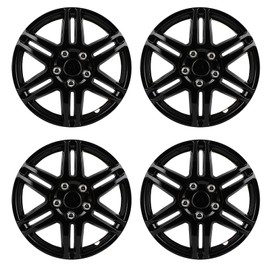 SCITOO 14" Black Hubcaps Set of 4, fits Cars, Trucks, SUVs, Easy Install, Universal fit, Stylish & Rust-Resistant