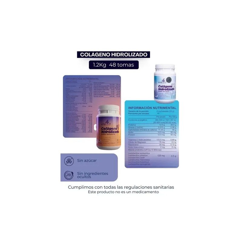 Pack 2 Colágeno Hidrolizado Lumivit Sabor Maracuyá Y Natural 2