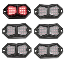 MDEOOSKY 6 Pods Red Rock Lights 18 LEDs Chips Waterproof Underglow Wheel Well Pods, Exterior Side Lamps for Car Truck ATV UTV SUV Motorcycle, Red Color
