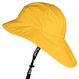 Awha Souwester Rain Hat Yellow/Unisex - Waterproof Cap with Wide Brim and Earflaps