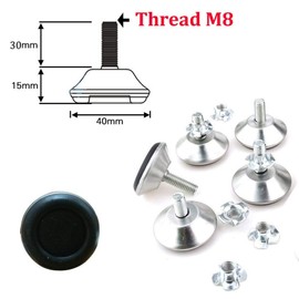 Circe-eu M8 Adjustable Furniture Leveling Feet with T-Nut 40x30mm 10pcs