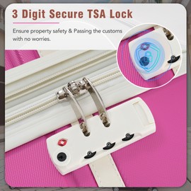 28in Carry on Luggage with Spinner Wheels Lightweight Hardshell Expandable Luggage with Tsa Lock Travel Rolling Luggage Suitcase for Men Women Pink