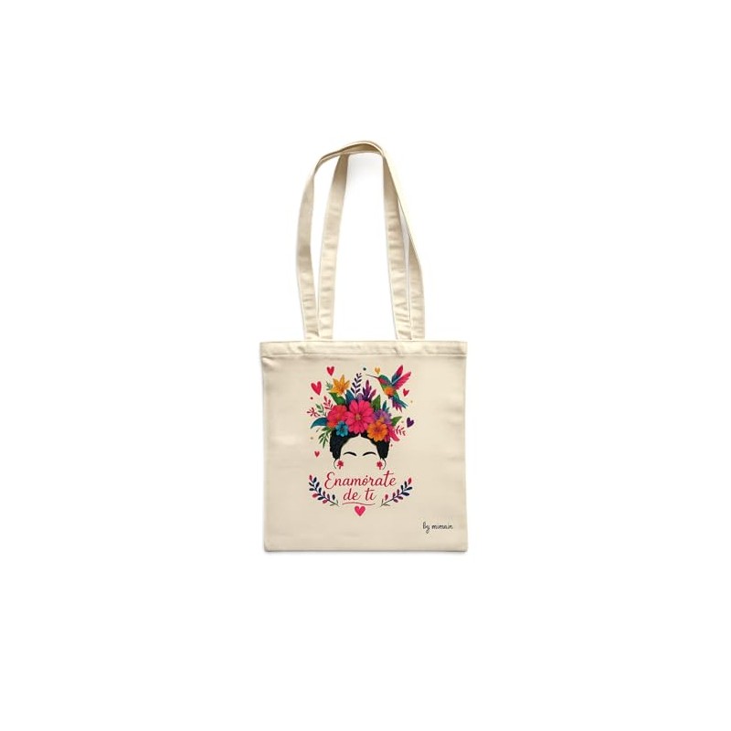 Mimain Borsa tote bag da donna Frida, stile artistico floreale,