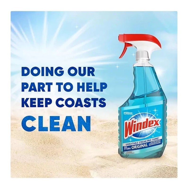 Windex Original Glass Cleaner, 1 spray bottle + 128 fl.