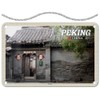 Blechschild mit Kordel 18 x 12 cm Peking China Hutong