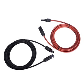 WFLNHB 15FT 12AWG Black + Red 12 Gauge Solar Panel Extension Cable Wire with Female and Male Connector Solar Connector