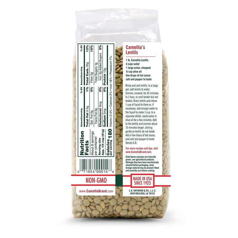 Camellia Brand Dried Lentils, 1 Pound (Pack of 2)