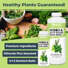 TPS NUTRIENTS Herb Plant Food for All Edible Herbs, Leafy Greens and Veggies, Liquid Houseplant Fertilizer 8 oz (250mL)