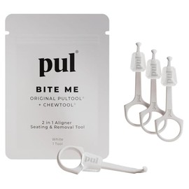 The Pultool Paquete PUL de 4 alineadores reutilizables 2 en 1, herramienta masticable y de extracción: compatible con Invisalign, aparatos removibles, retenedores y bandejas. Fácil de usar.