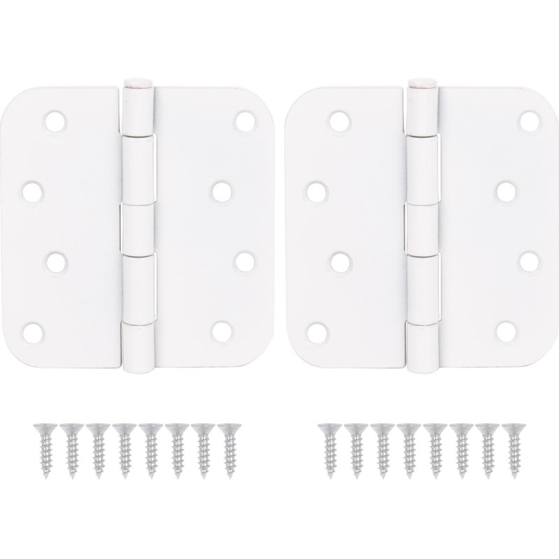 Stone Harbor Hardware 4" Door Hinges, 5/8" Radius Corner, White,