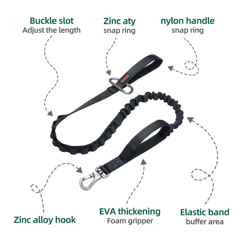 EXCELLENT ELITE SPANKER Tactical Bungee Dog Leash Military Adjustable Dog