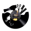 Zhiyi Vinyl Record Wall Clock Hairdresser Gift Salon Scissors Diameter