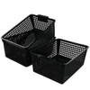 Begale Large Plastic Storage Bins Basket Organizer, Black, Set of