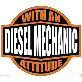 BIKERSTUFFUS Diesel Mechanic with an Attitude (LOT of 3) Sticker Hard HAT Sticker Laptop Sticker Toolbox Sticker Helmet Sticker