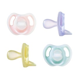 Tommee Tippee Tommee Tippee Ultra-light Silicone Pacifier, Symmetrical One-Piece Design, BPA-Free Silicone Binkies, 6-18 months, Pack of 4 Pacifiers