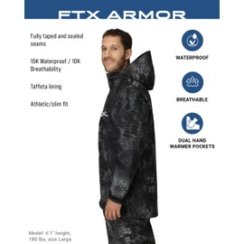 FROGG TOGGS Men's FTX Armor Premium Waterproof Rain, Fishing/Anglers Jacket, Kryptek Typhon, XX-Large