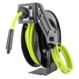 Flexzilla Open Face Retractable Air Hose Reel, 3/8 in. x 25 ft, Heavy Duty, Lightweight, Hybrid, ZillaGreen - L8603FZ
