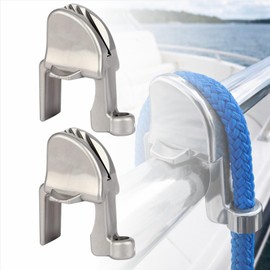 Boat Fender Clip for Square Tube Rail, Adjustable Pontoon Boat Square Rail Cleats/Hangers, Pontoon Boat Accessories for Bumpers (Steel)