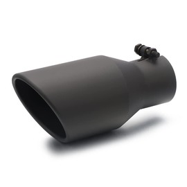 LCGP 2.5 Inch Inlet Exhaust Tip, 2.5" x 4" x 9"Black Exhaust Tailpipe Tip for Truck With Bolt On Design