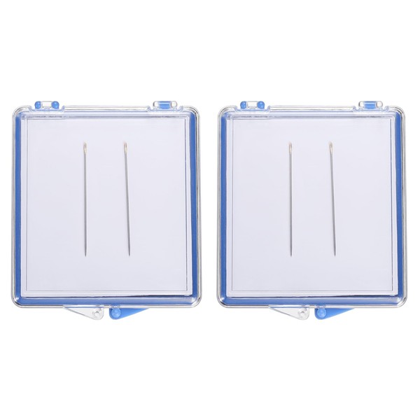 PATIKIL Magnetic Needle Storage Case, 2 Pcs Plastic Portable Sewing