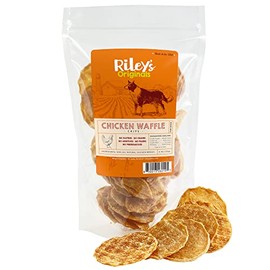 Riley's Waffles Chicken Chips for Dogs - USA Sourced Chicken Dog Treats Single Ingredient - Dehydrated Chicken Jerky for Dogs Made in USA - 6 oz
